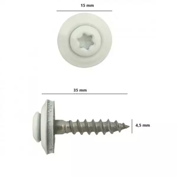 Spengler schrauben, schrauben, Sprenglerdichtschrauben, weiße Schrauben
